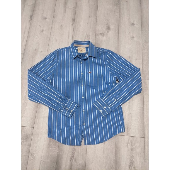 Hollister Other - Hollister Shirt Mens XL Blue Striped Long Sleeve Button Up Casual Cotton Men